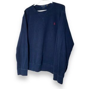 Polo By Ralph Lauren Crewneck Sweatshirt Estate Rib Navy Men Large Retro casual